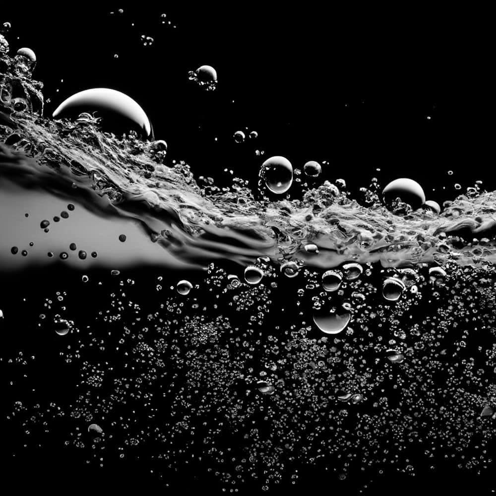 Aufsteigende Luftblasen im Wasser, Motiv des Gutscheins